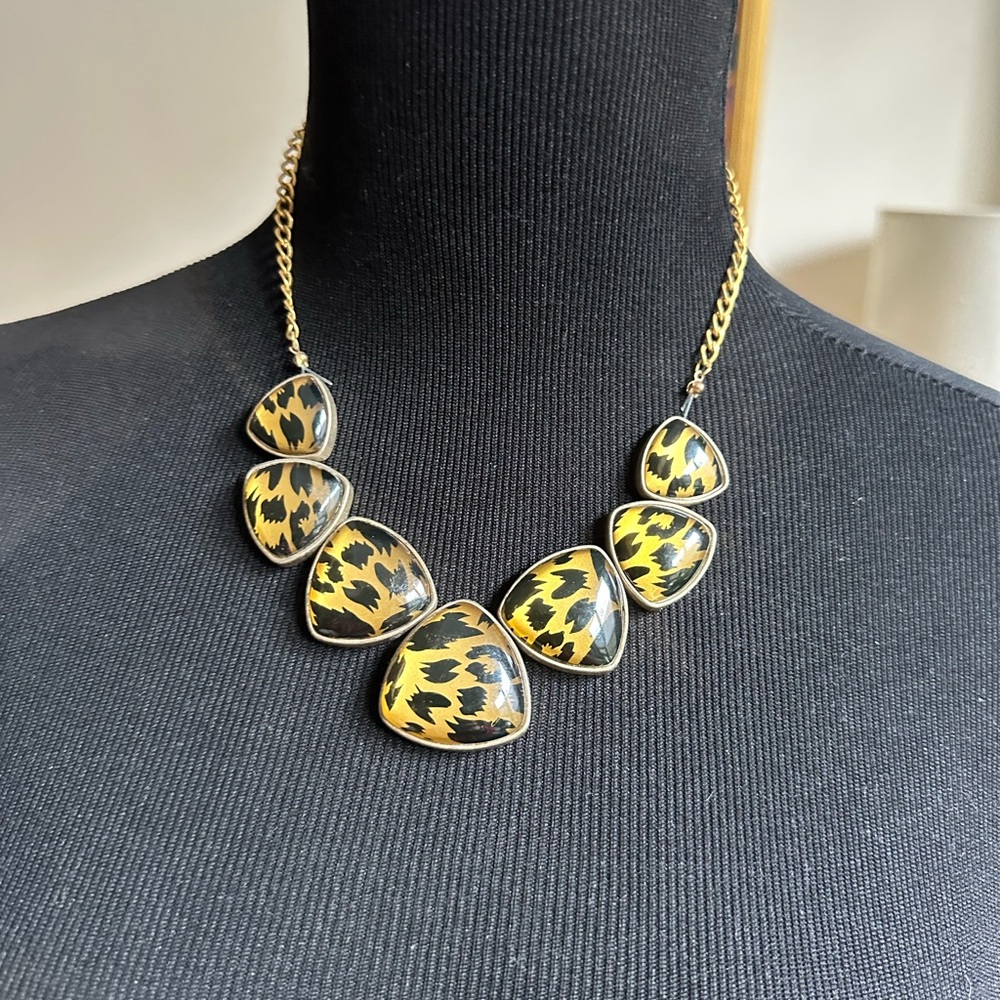 Sale Leopard Print Statement Necklace - image 1